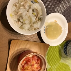 【離乳食後期】豆腐とトマトのオーブン焼き